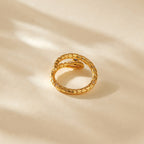 Gold Snake Ring, Dainty Adjustable ring