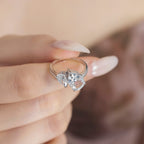 Toi et Moi Pear Cut Ring in Sterling Silver