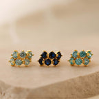 18K Gold Princess Cut Birthstone Huggies