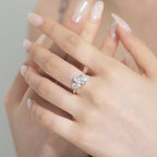 Toi et Moi Pear Cut Ring in Sterling Silver