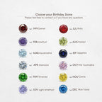 Titanium Steel Loving Heart Zircon Birthstone Necklace