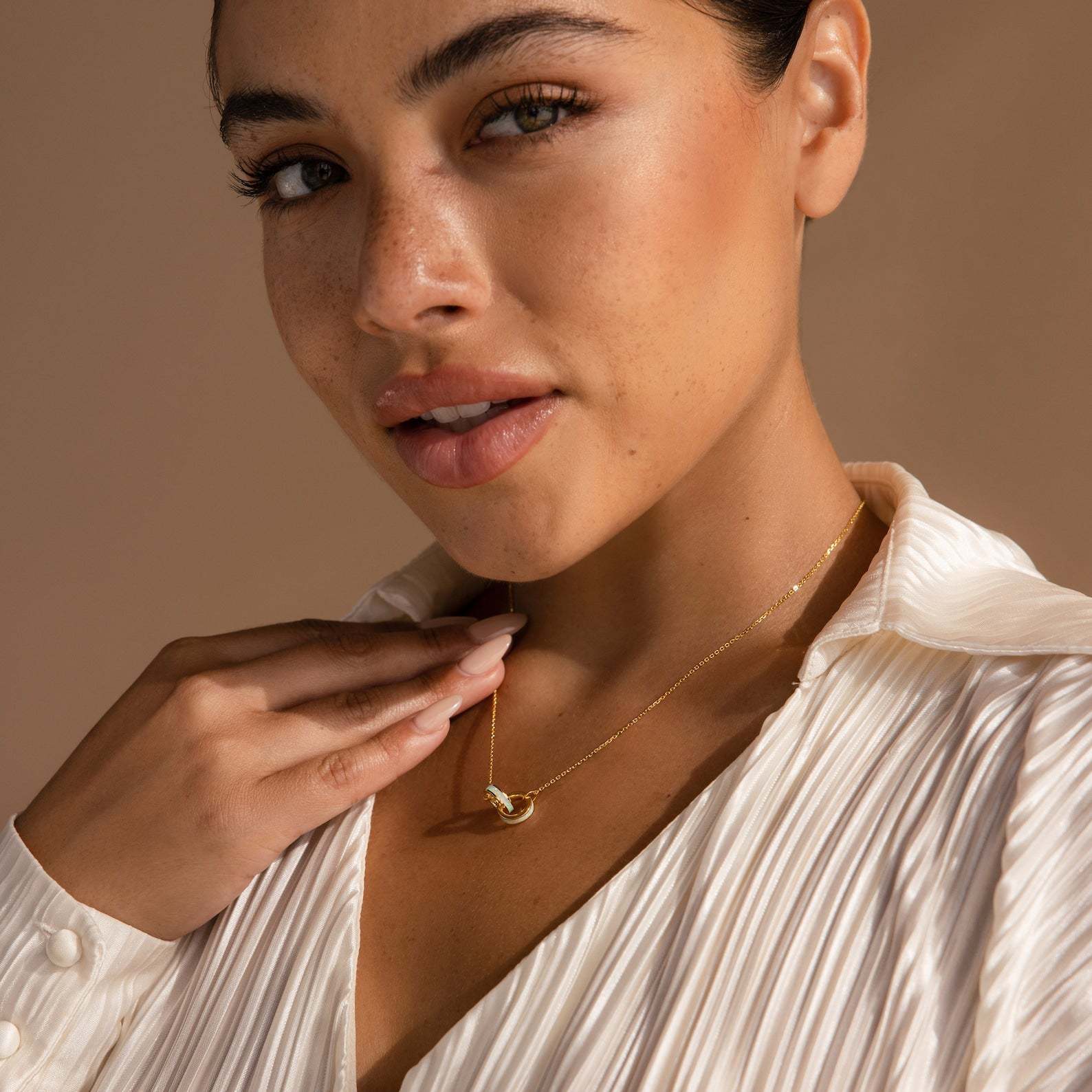 Necklace & Bracelet Interlocking Opal Inlay