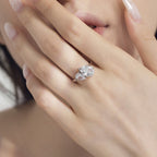 Toi et Moi Pear Cut Ring in Sterling Silver