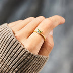 tiny green butterfly ring