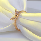 Butterfly zircon ring
