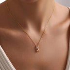 Personalized Birthstone Cat Necklace,