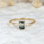 Agate Emerald Ring in 18K Gold