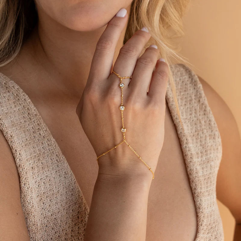 Personalized Diamond Finger Bracelet