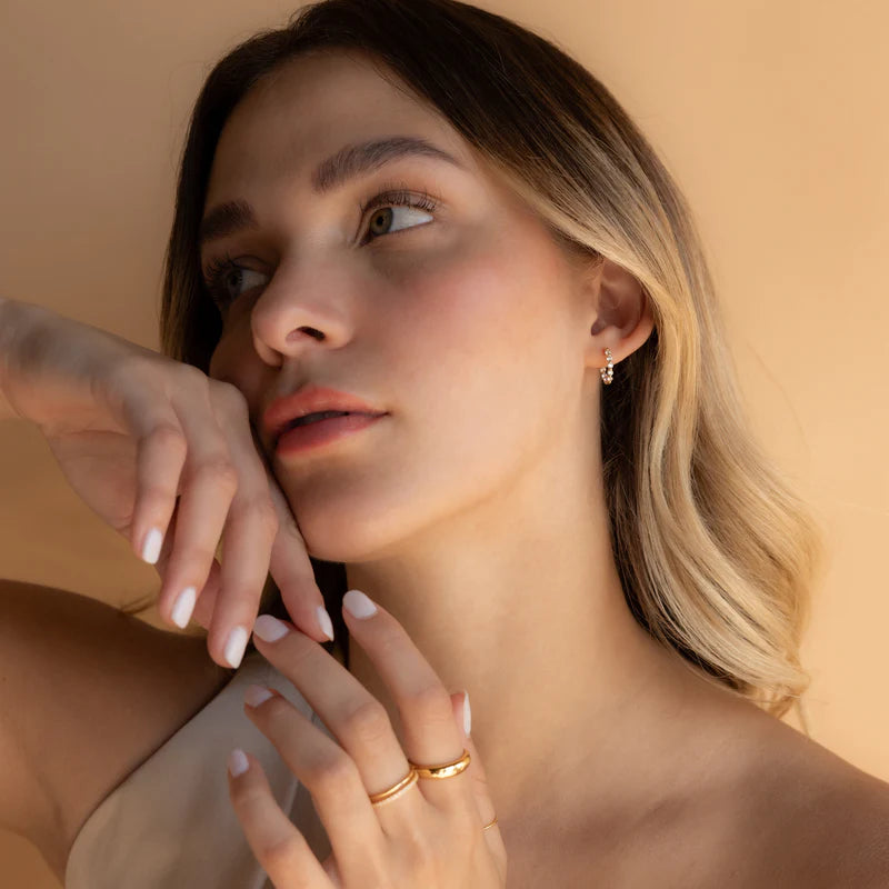 Inside Out Diamond Huggies in 18K Gold