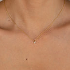 Butterfly Drop Necklace in 18K Gold