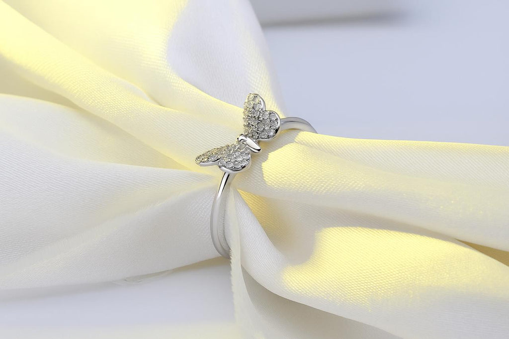 Butterfly zircon ring