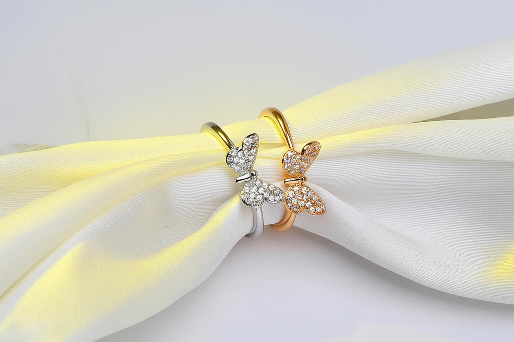 Butterfly zircon ring