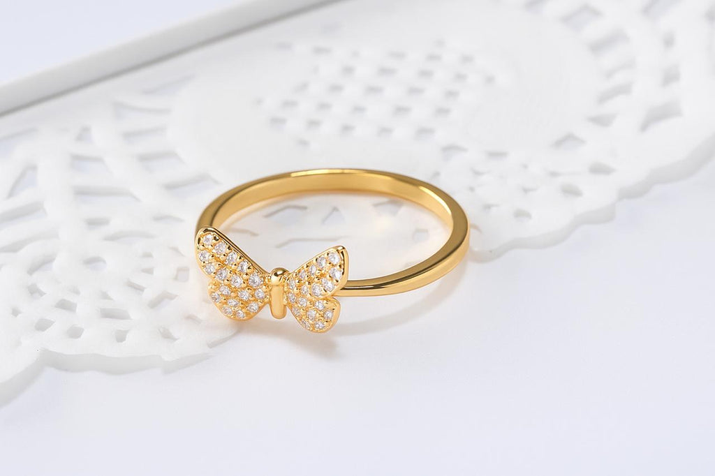 Butterfly zircon ring