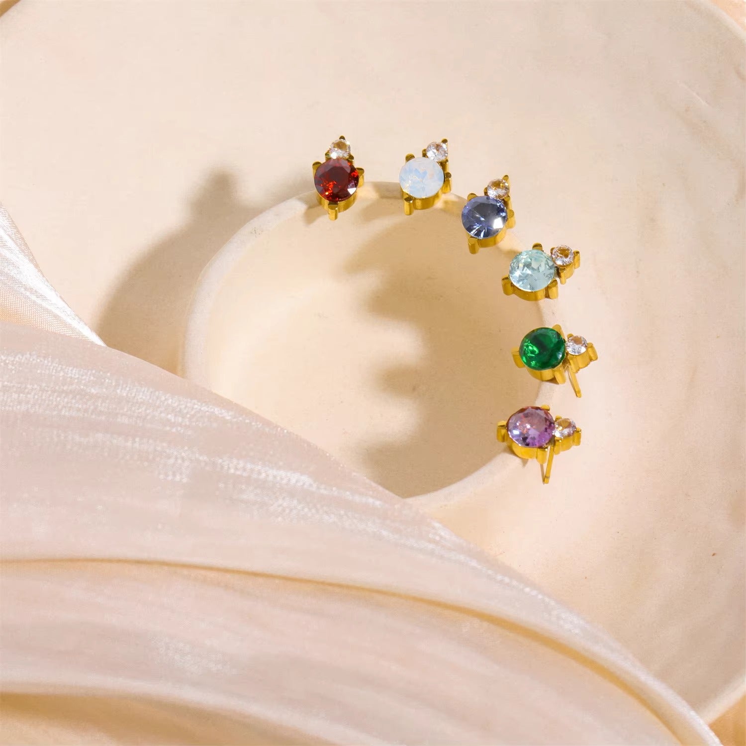 Raindrop Birthstone Studs