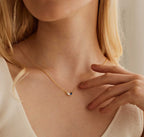 Titanium Steel Loving Heart Zircon Birthstone Necklace