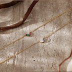 Titanium Steel Loving Heart Zircon Birthstone Necklace