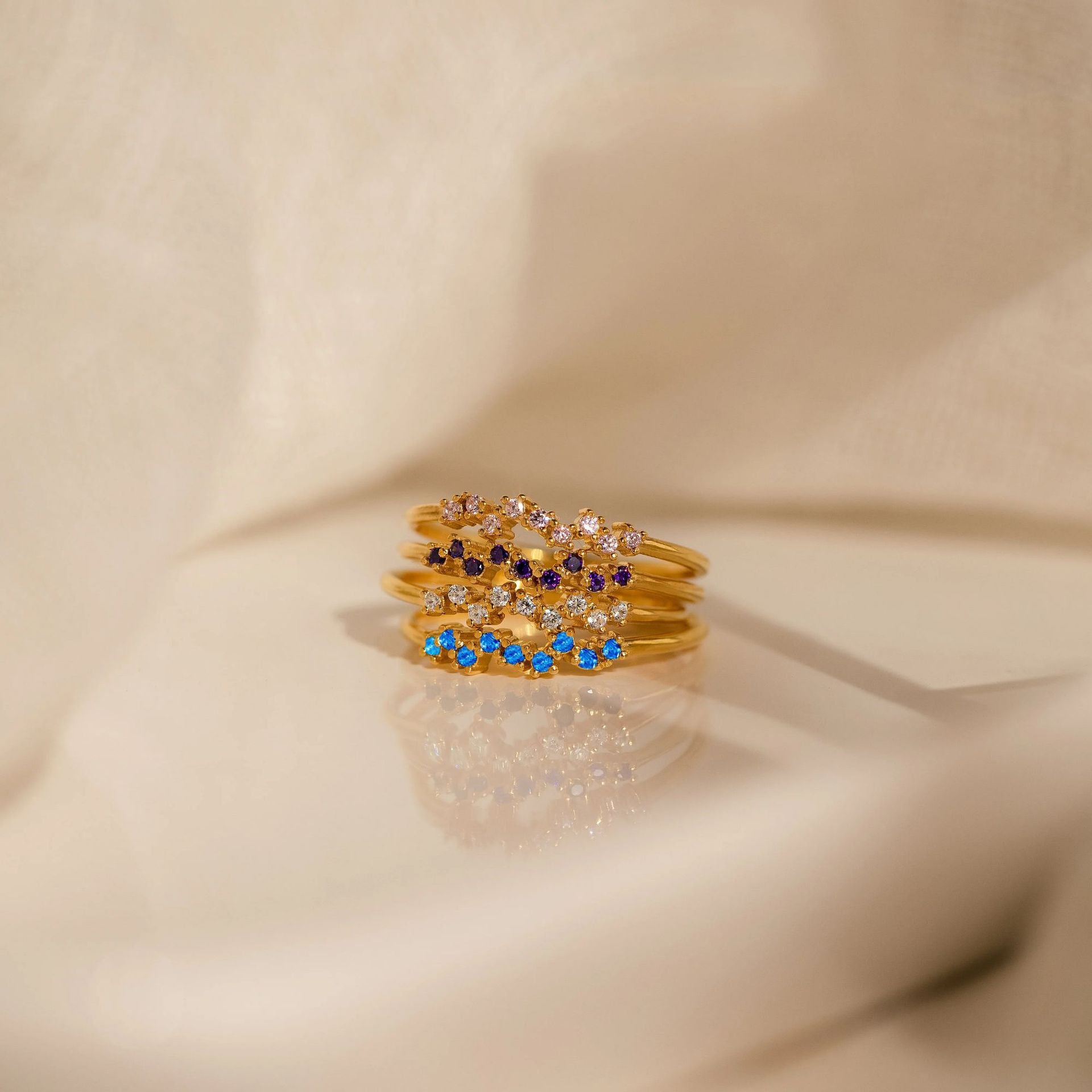 Tiny Cluster Birthstone Ring