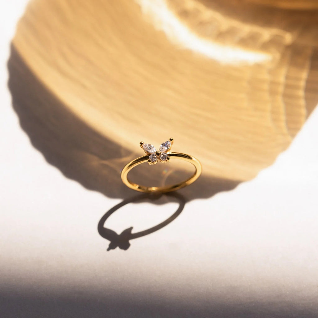 Butterfly Ring Dainty Diamond