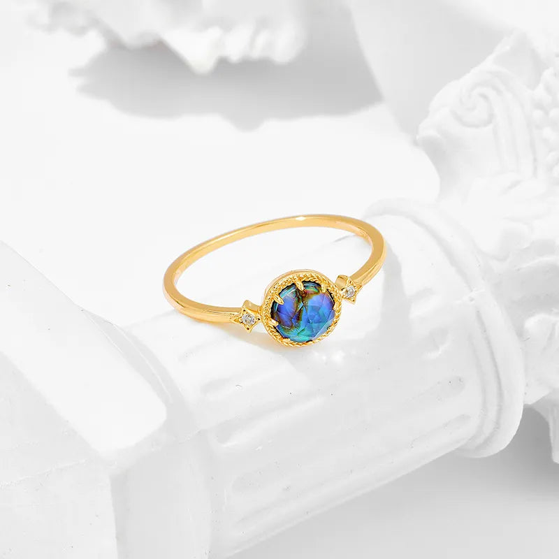 Retro Abalone Shell Ring • Minimal Luxe Jewelry