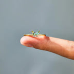 tiny green butterfly ring