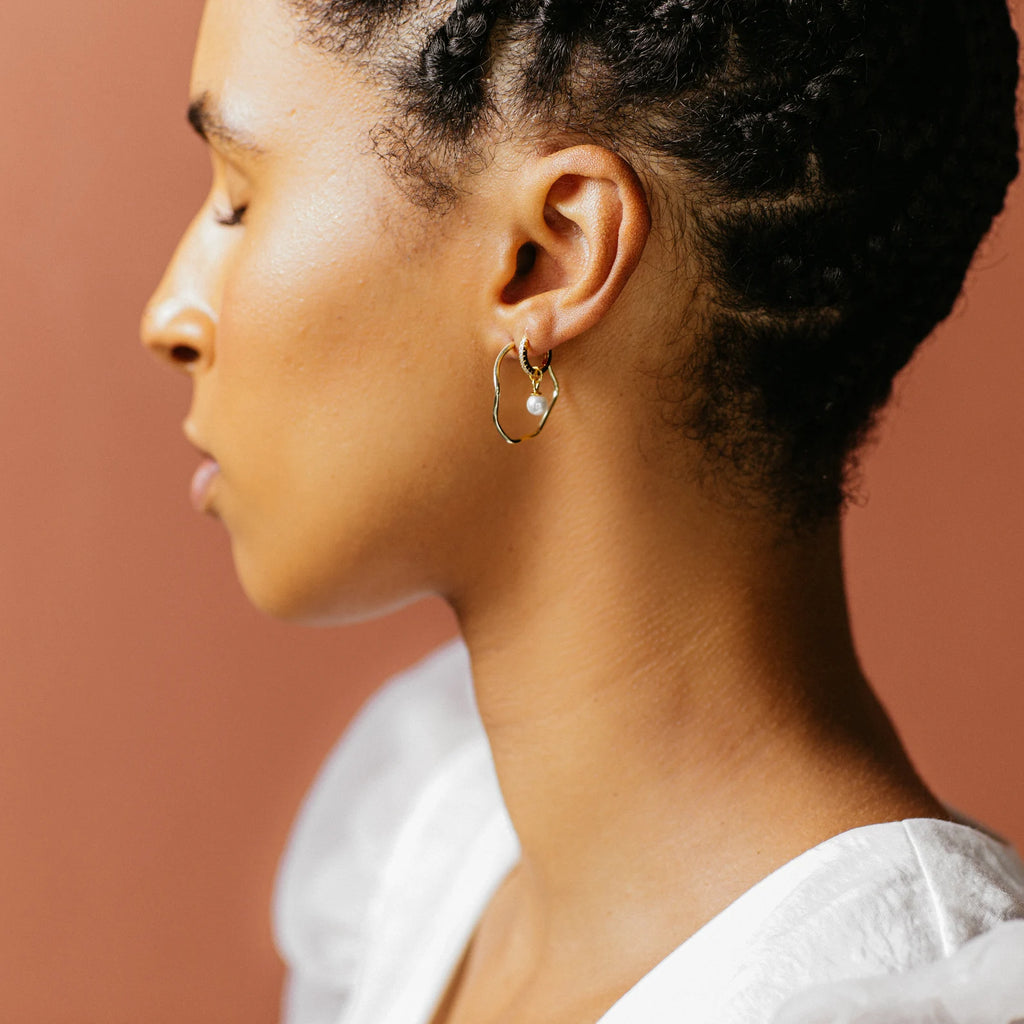 Simple Elegant Zircon Pearl Earrings