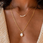 Pearl Bead Necklace in 18K Gold