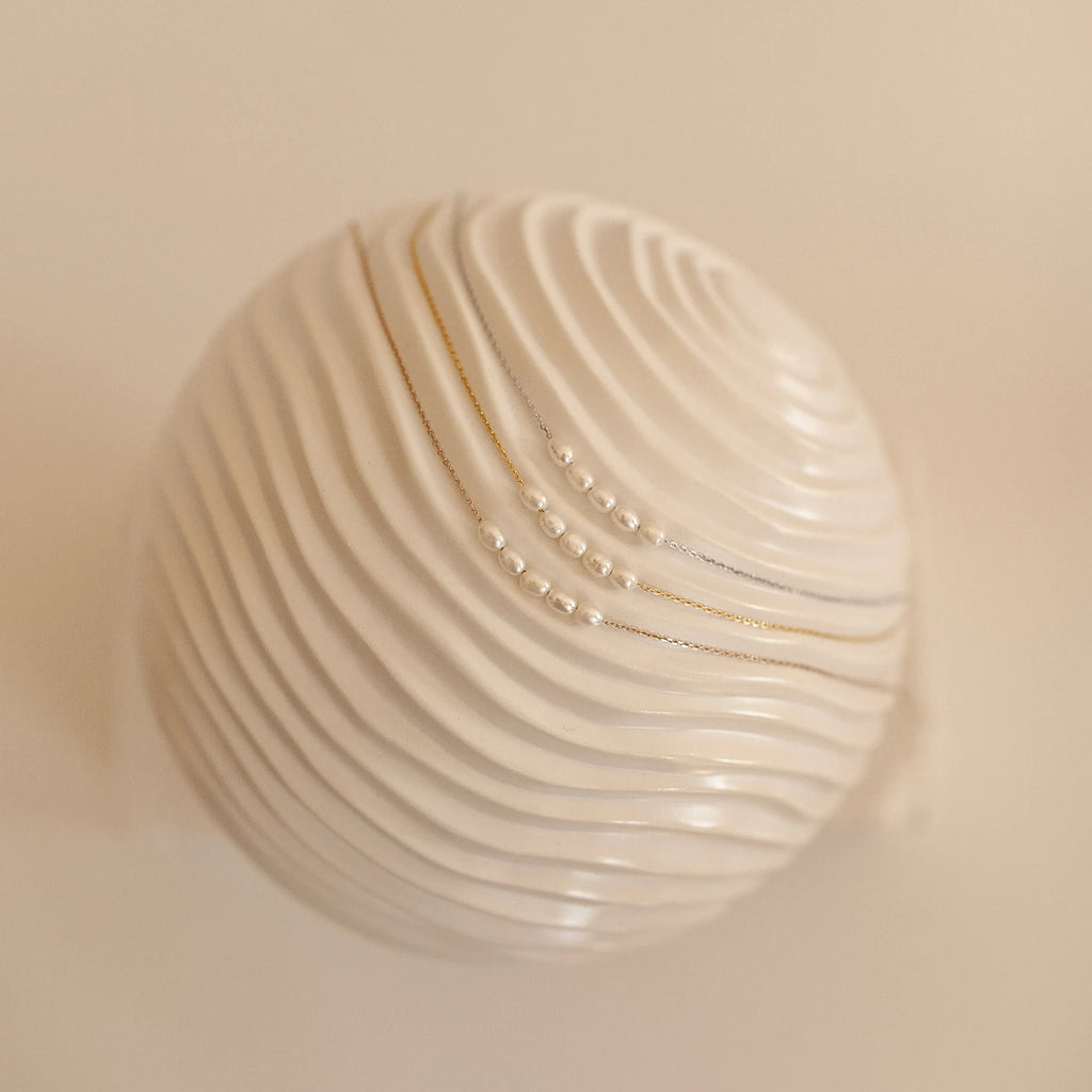 Pearl Bead Necklace in 18K Gold