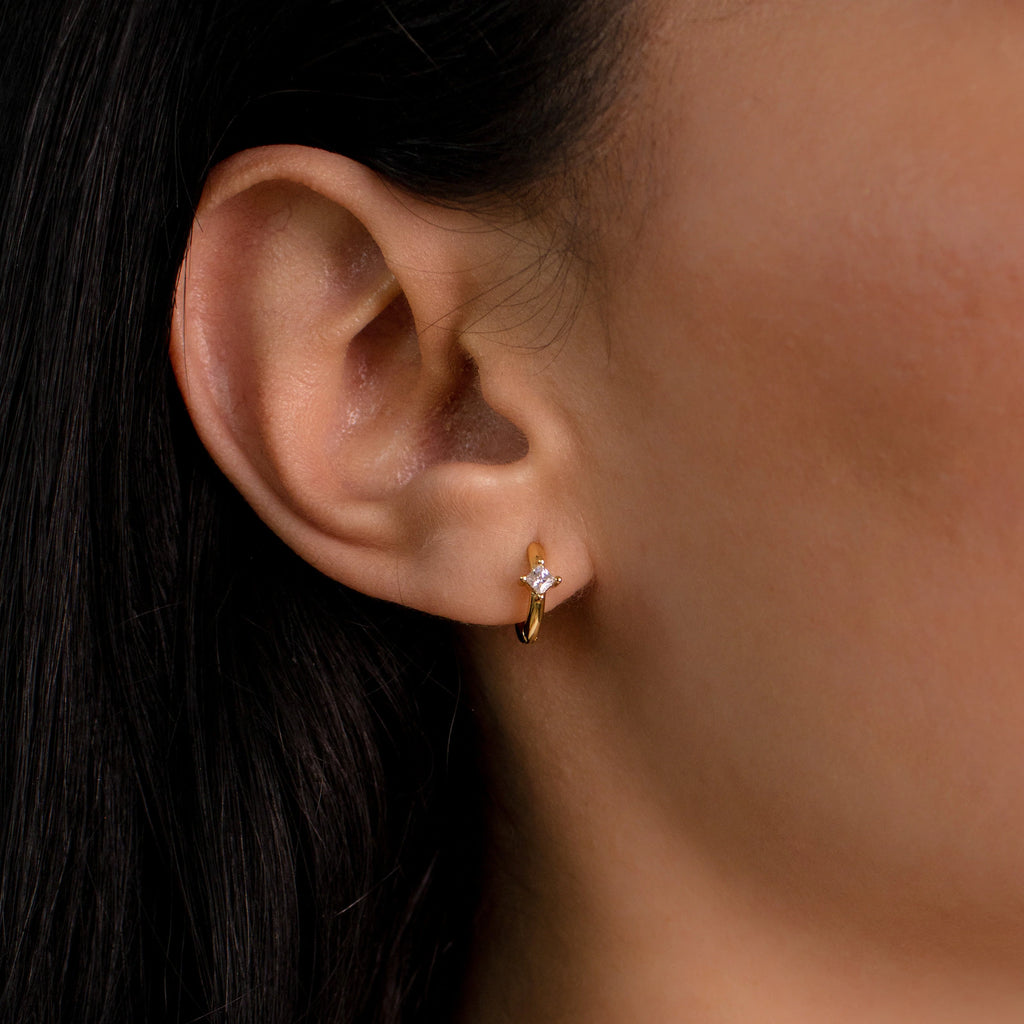 Athena Huggies in 18K Gold