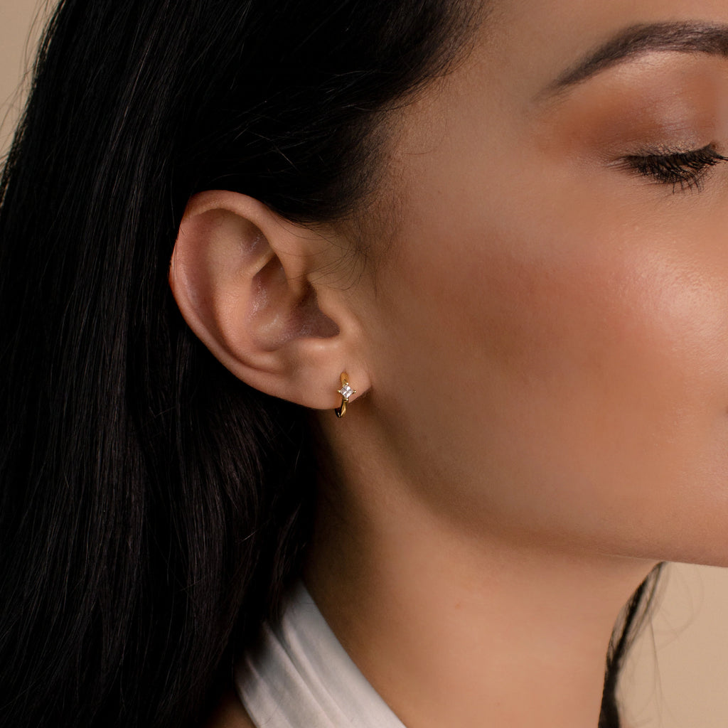 Athena Huggies in 18K Gold