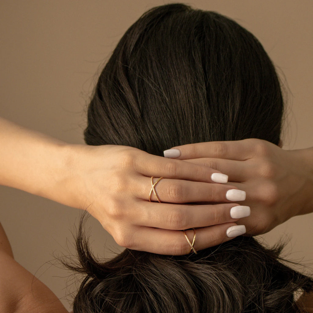 Pave X Ring Criss Cross Diamond Ring • Eternity