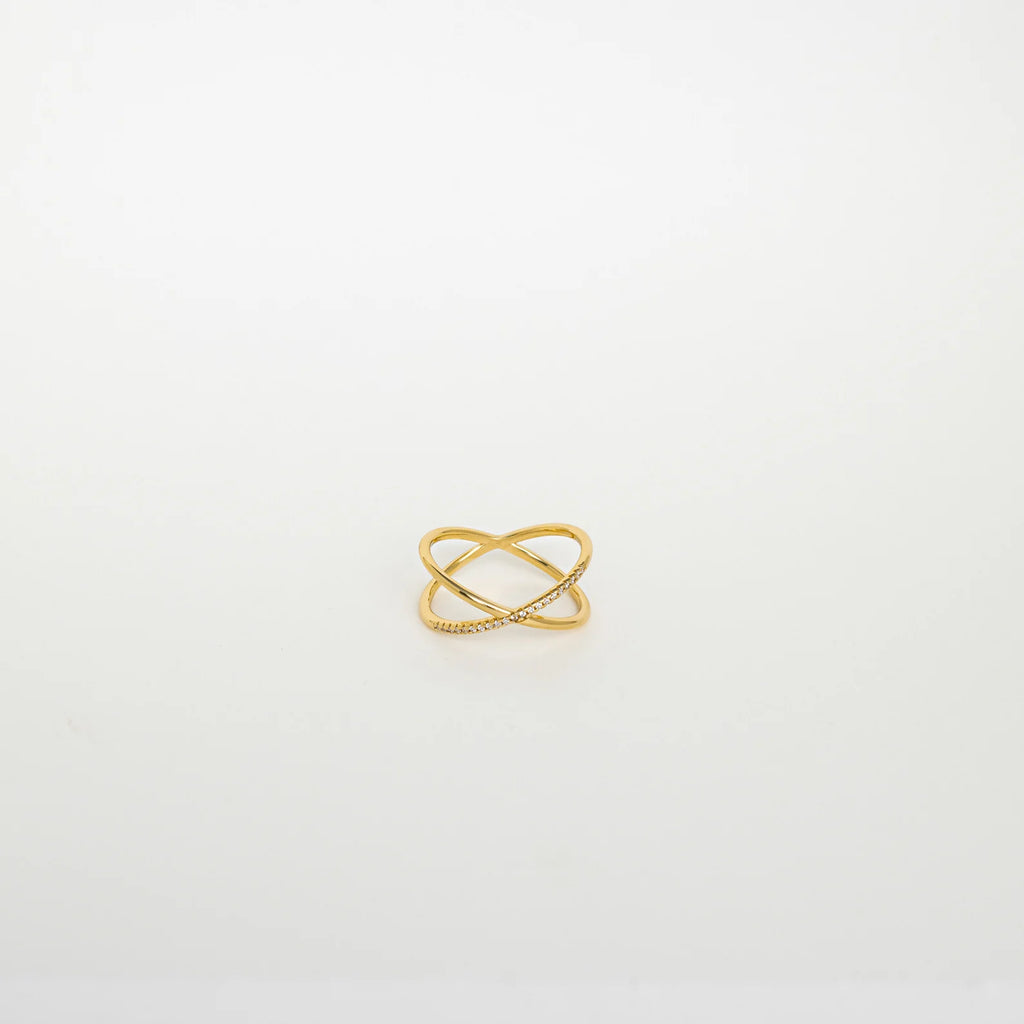 Pave X Ring Criss Cross Diamond Ring • Eternity