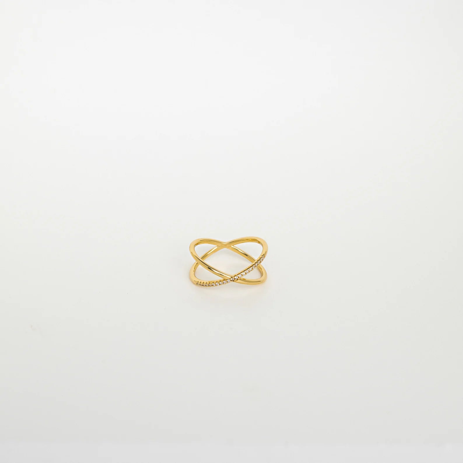 Pave X Ring Criss Cross Diamond Ring • Eternity