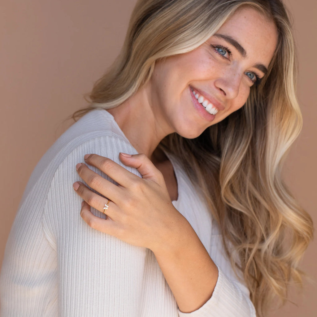 Butterfly Ring Dainty Diamond