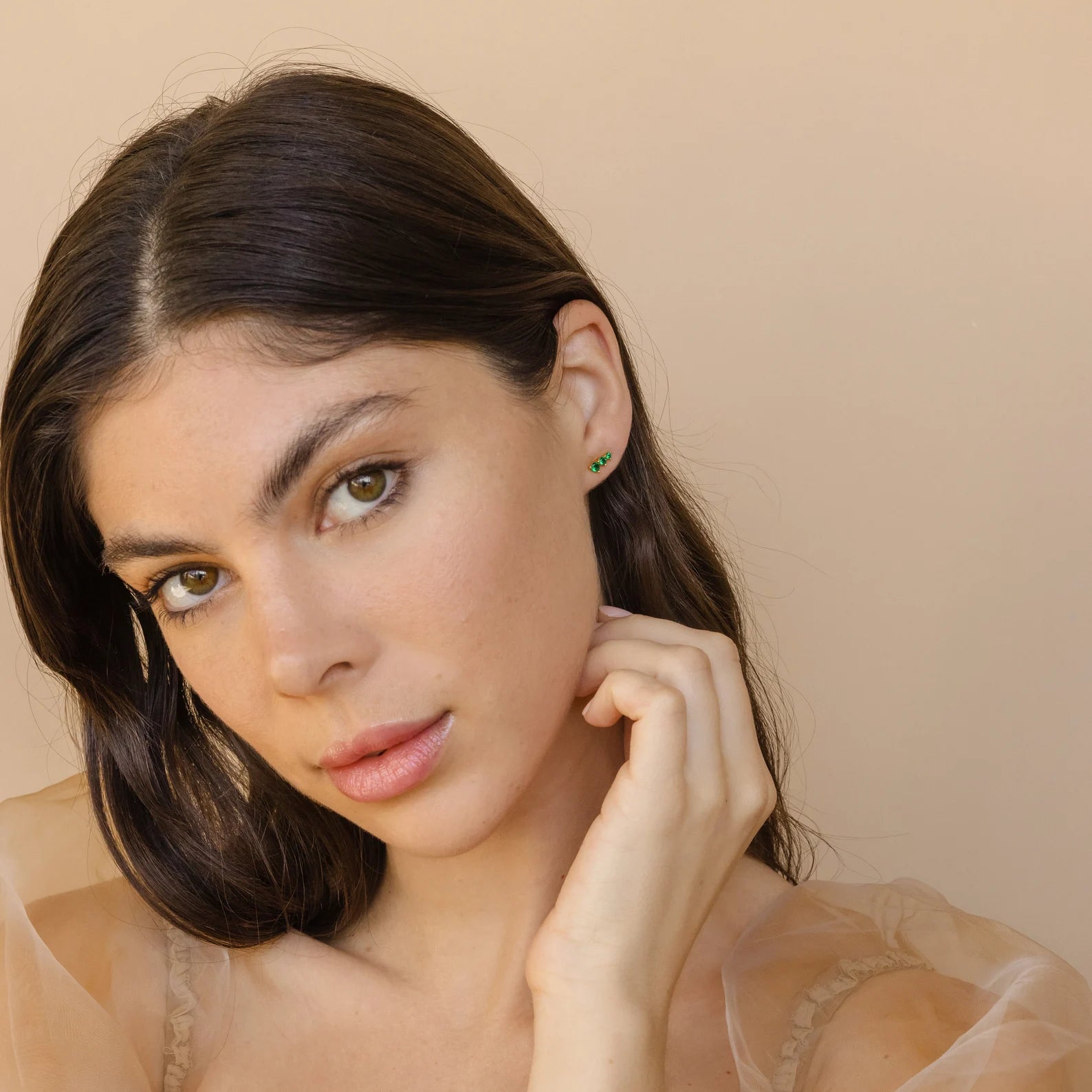 Triple Birthstone Studs