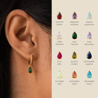 Pave Birthstone Drop Huggies