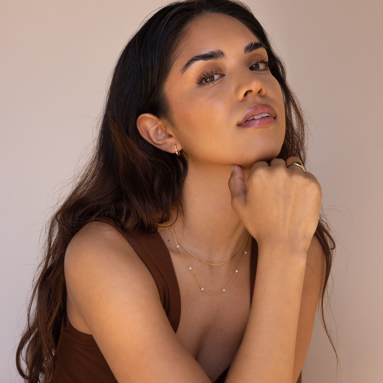 Halo Opal Hoop Earrings