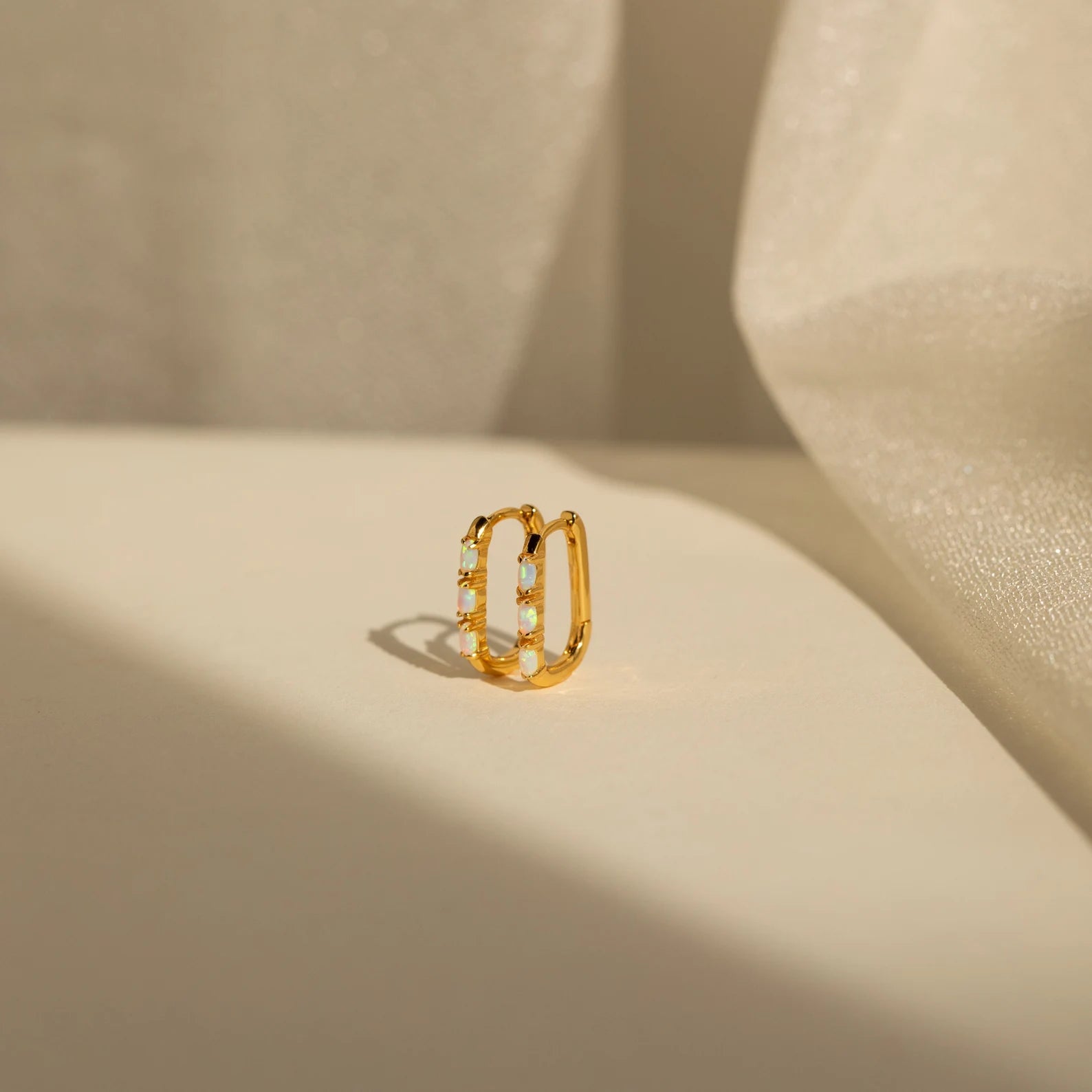 Halo Opal Hoop Earrings