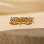 Crystal Stacking Ring Set in 18K Gold