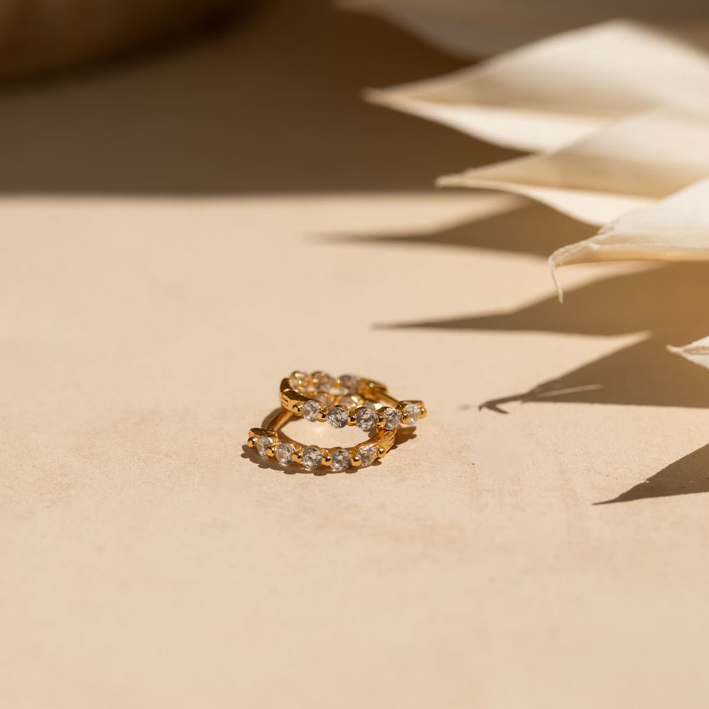 Inside Out Diamond Huggies in 18K Gold