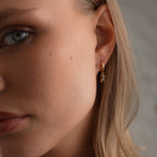 Baguette Birthstone Huggies