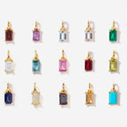 Emerald Cut Birthstone Necklace