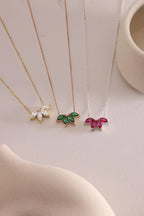 Horizontal Pod Birthstone Necklace