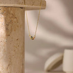 Titanium Steel Loving Heart Zircon Birthstone Necklace