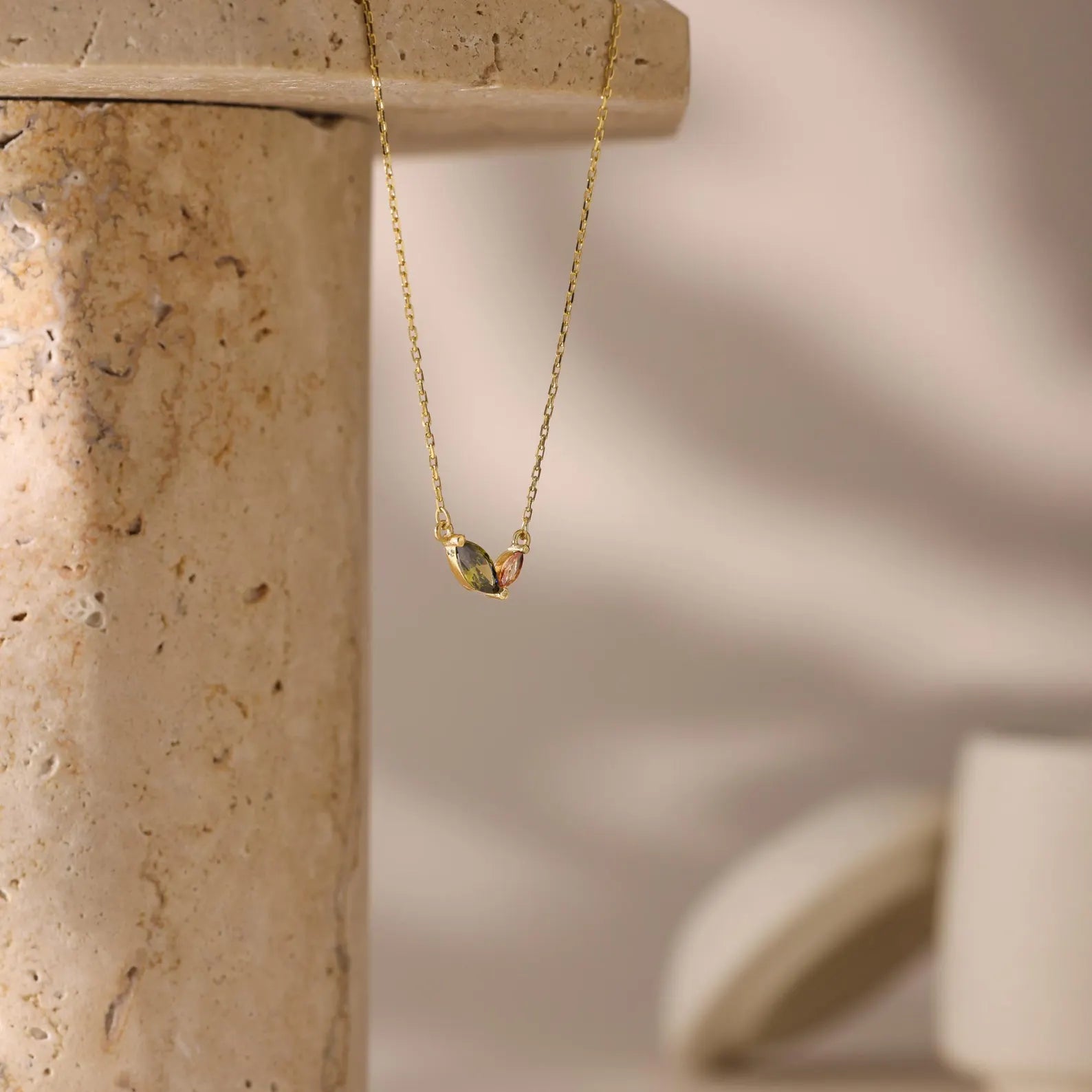 Titanium Steel Loving Heart Zircon Birthstone Necklace