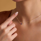 Titanium Steel Loving Heart Zircon Birthstone Necklace