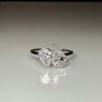 Toi et Moi Pear Cut Ring in Sterling Silver