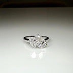 Toi et Moi Pear Cut Ring in Sterling Silver