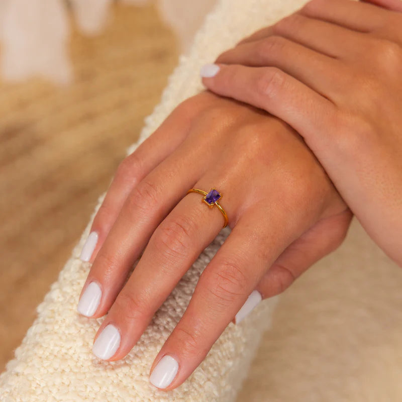 Agate Emerald Ring 12th Birthday