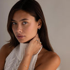 18K Gold Princess Cut Birthstone Huggies