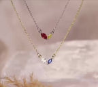 Titanium Steel Loving Heart Zircon Birthstone Necklace